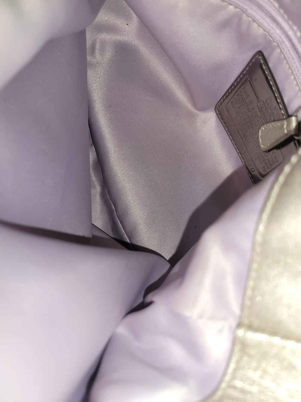 Coach Signature Chainlink ShoulderHobo in Purple and Gray - Picture 7 of 11